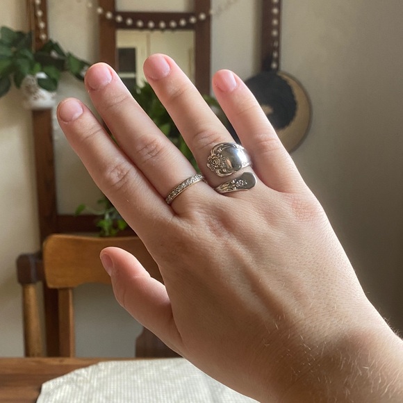 handmade silver spoon ring - Picture 5 of 7